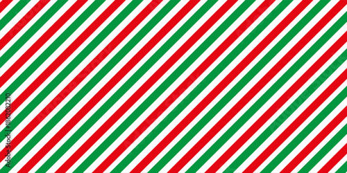 Red-green stripes on white background. Striped diagonal pattern  illustration Christmas or winter theme Geometric pattern