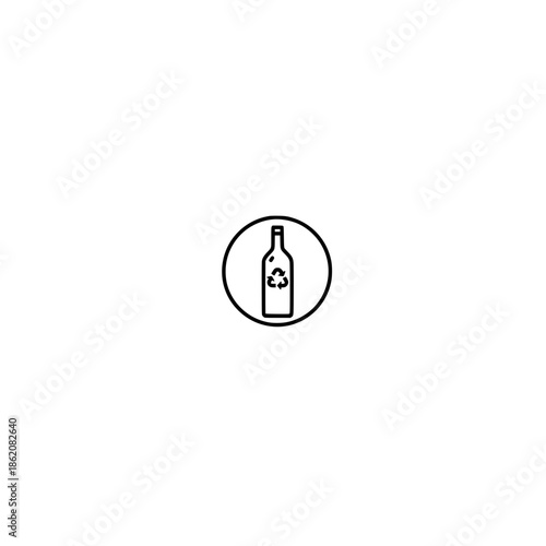 Recycle arrow icon inside glass bottle symbol for sustainable environmental vector design