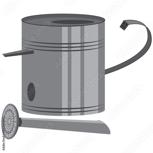 broken watering can vector drawing.