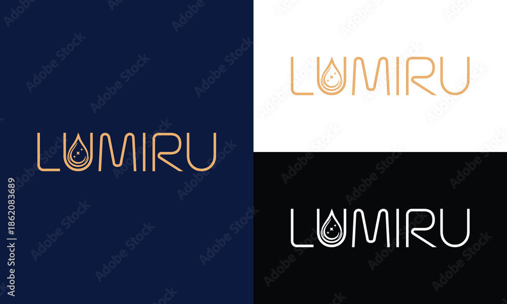 Fototapeta premium Modern Skincare Brand Logo Design with Minimal Drop Icon