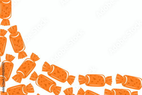 Orange Candy Seamless Pattern Design for Packaging