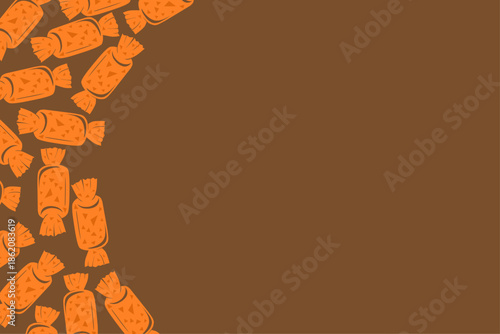 Orange Candy Seamless Frame Pattern Design for Packaging
