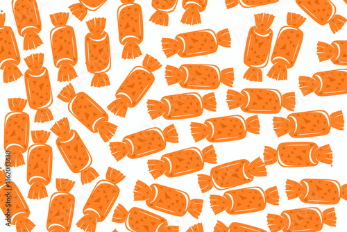 Orange Candy Seamless Pattern Design for Packaging