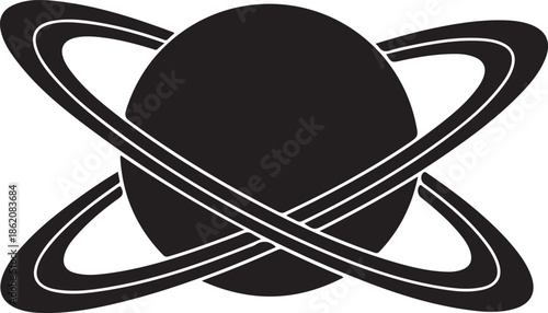 Planet silhouette abstract.