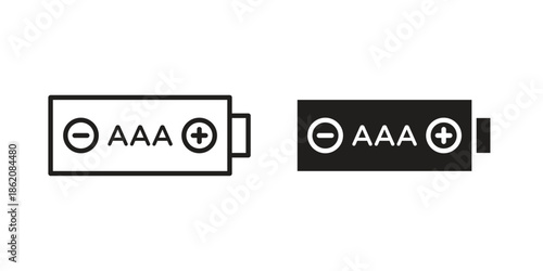 AAA battery icons in trendy flat style. symbol for your web site design, app, UI Vector EPS 10.