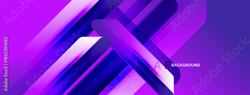Abstract purple design. Dynamic layers create modern, sleek visual effect. Gradient shades offer depth, texture.