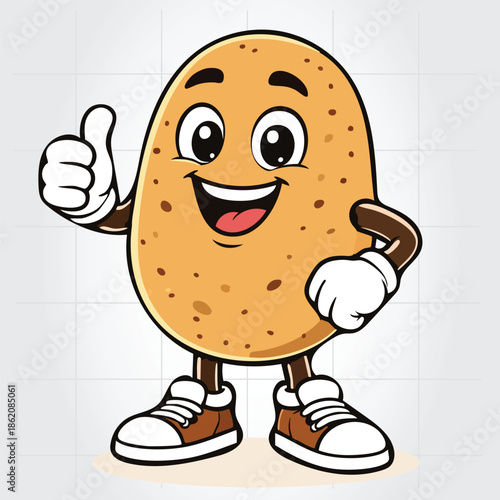 Potato Character Mascot Cartoon Vector Template