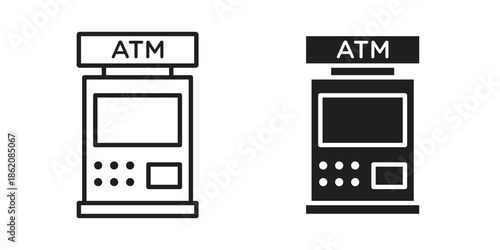 ATM machine icons in trendy flat style. symbol for your web site design, app, UI Vector EPS 10.