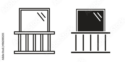 Balcony icons in trendy flat style. symbol for your web site design, app, UI Vector EPS 10.
