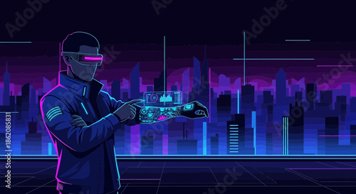 Envisioning the future: a futuristic urban landscape with advanced augmented reality interface