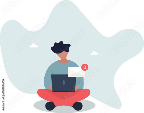 Email management, handle many emails or manage to reply all emails, efficiency or productive way, life and employment of people.