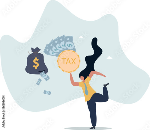Tax payment or losing money without tax planning concept,life and employment of people.