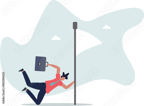 Give up or surrender on business battle, time to quit or stop failed company concept,life and employment of people.