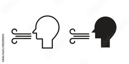 Breath icons in trendy flat style. symbol for your web site design, app, UI Vector EPS 10.