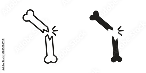 Broken bone icons in trendy flat style. symbol for your web site design, app, UI Vector EPS 10.