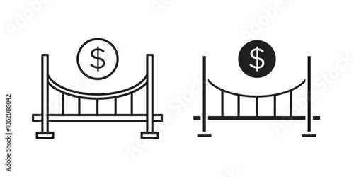 Bridging loan icons in trendy flat style. symbol for your web site design, app, UI Vector EPS 10.