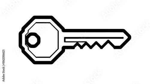 Simple black key icon on white background