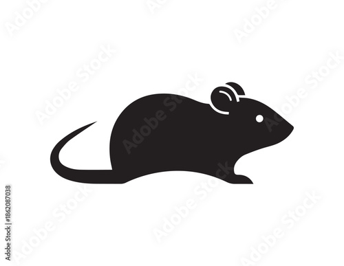Rat and Mouse Icon Vector Set in Black and Outline Style – Rodent Silhouette Illustration for Pest Control, Logo, UI, App and Web Design