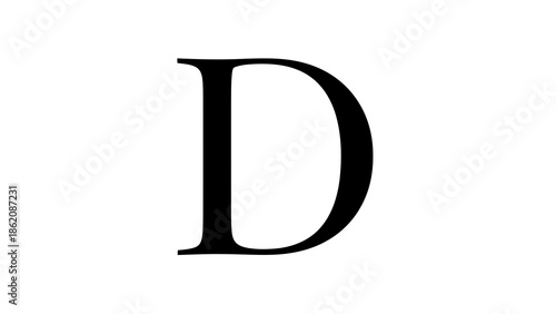 Large black letter d on white background