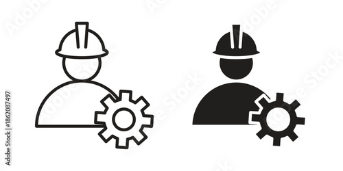 Civil Engineer icons in trendy flat style. symbol for your web site design, app, UI Vector EPS 10.