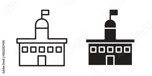 City hall icons in trendy flat style. symbol for your web site design, app, UI Vector EPS 10.