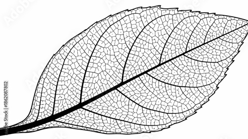 Detailed illustration of a leaf skeleton