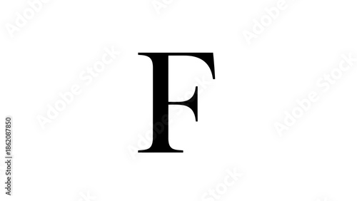 Large black letter f on white background