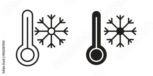 Cold icons in trendy flat style. symbol for your web site design, app, UI Vector EPS 10.