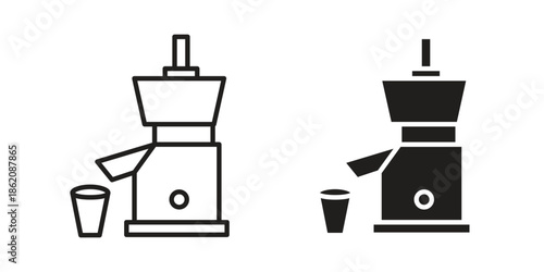 Cold pressed juicer icons in trendy flat style. symbol for your web site design, app, UI Vector EPS 10.
