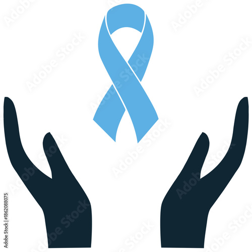 Cancer care icon vector for oncology hospitals. Ideal for illustrating patient support, chemotherapy, medical treatment, and fighting disease.