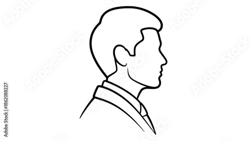 Man profile illustration on white background