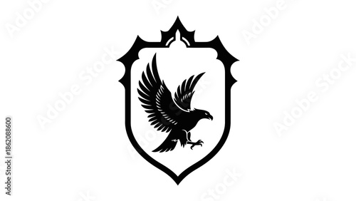 Eagle emblem with shield and crest