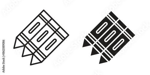 Crayon icons in trendy flat style. symbol for your web site design, app, UI Vector EPS 10.