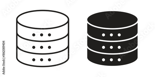 Cylinder database icons in trendy flat style. symbol for your web site design, app, UI Vector EPS 10.