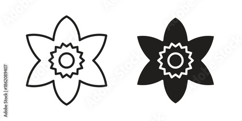 Daffodil icons in trendy flat style. symbol for your web site design, app, UI Vector EPS 10.