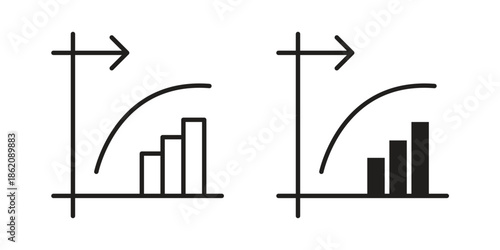 Diminishing returns icons in trendy flat style. symbol for your web site design, app, UI Vector EPS 10.