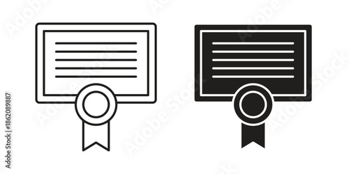 Diploma icons in trendy flat style. symbol for your web site design, app, UI Vector EPS 10.