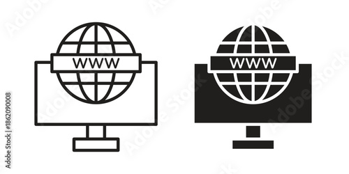 Domain icons in trendy flat style. symbol for your web site design, app, UI Vector EPS 10.