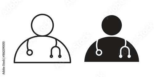 Doctor icons in trendy flat style. symbol for your web site design, app, UI Vector EPS 10.