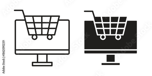 E commerce platform icons in trendy flat style. symbol for your web site design, app, UI Vector EPS 10.