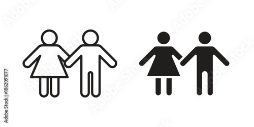 Girlfriend icons in trendy flat style. symbol for your web site design, app, UI Vector EPS 10.