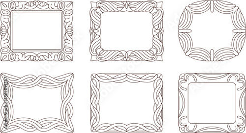 Ornate decorative frames with intricate patterns and black and white 1
