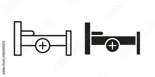 Hospital bed icons in trendy flat style. symbol for your web site design, app, UI Vector EPS 10.