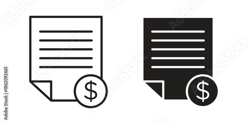 Invoice icons in trendy flat style. symbol for your web site design, app, UI Vector EPS 10.