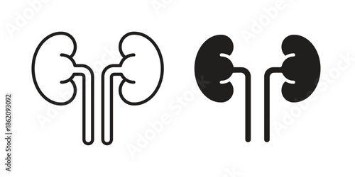 Kidney disease icons in trendy flat style. symbol for your web site design, app, UI Vector EPS 10.