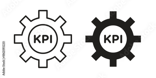 KPI icons in trendy flat style. symbol for your web site design, app, UI Vector EPS 10.