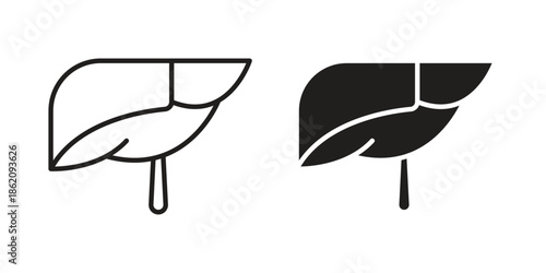 Liver icons in trendy flat style. symbol for your web site design, app, UI Vector EPS 10.