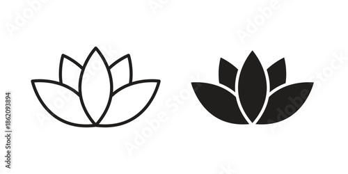 Lotus flower icons in trendy flat style. symbol for your web site design, app, UI Vector EPS 10.