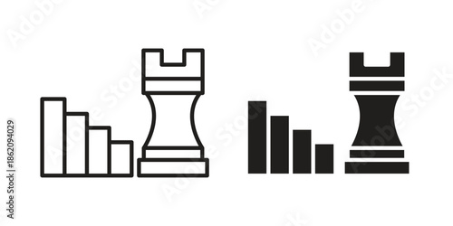 Marketing strategy icons in trendy flat style. symbol for your web site design, app, UI Vector EPS 10.
