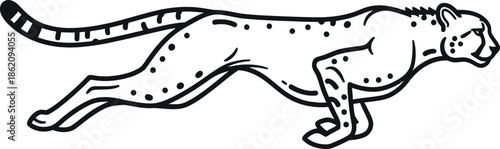 Running cheetah outline